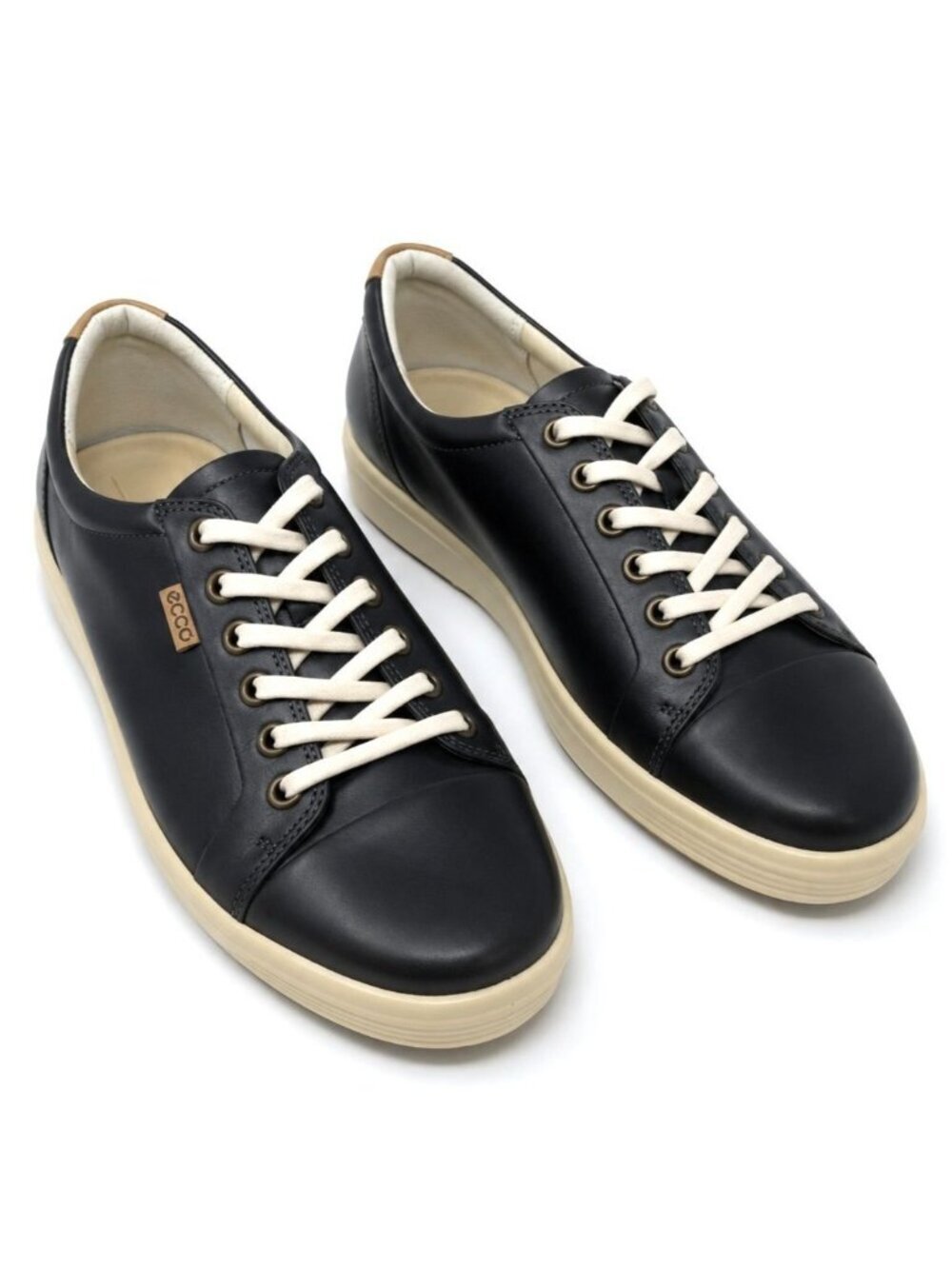 ECCO Soft 7 Supportive Womens Black Leather Lace Up Sneakers EU 39 US 8-8.5